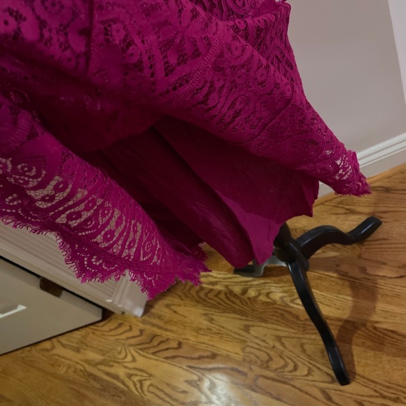 NWT FREE PEOPLE "HEART IN TWO" PINK LACE MINI DRESS XS - Picture 12 of 12